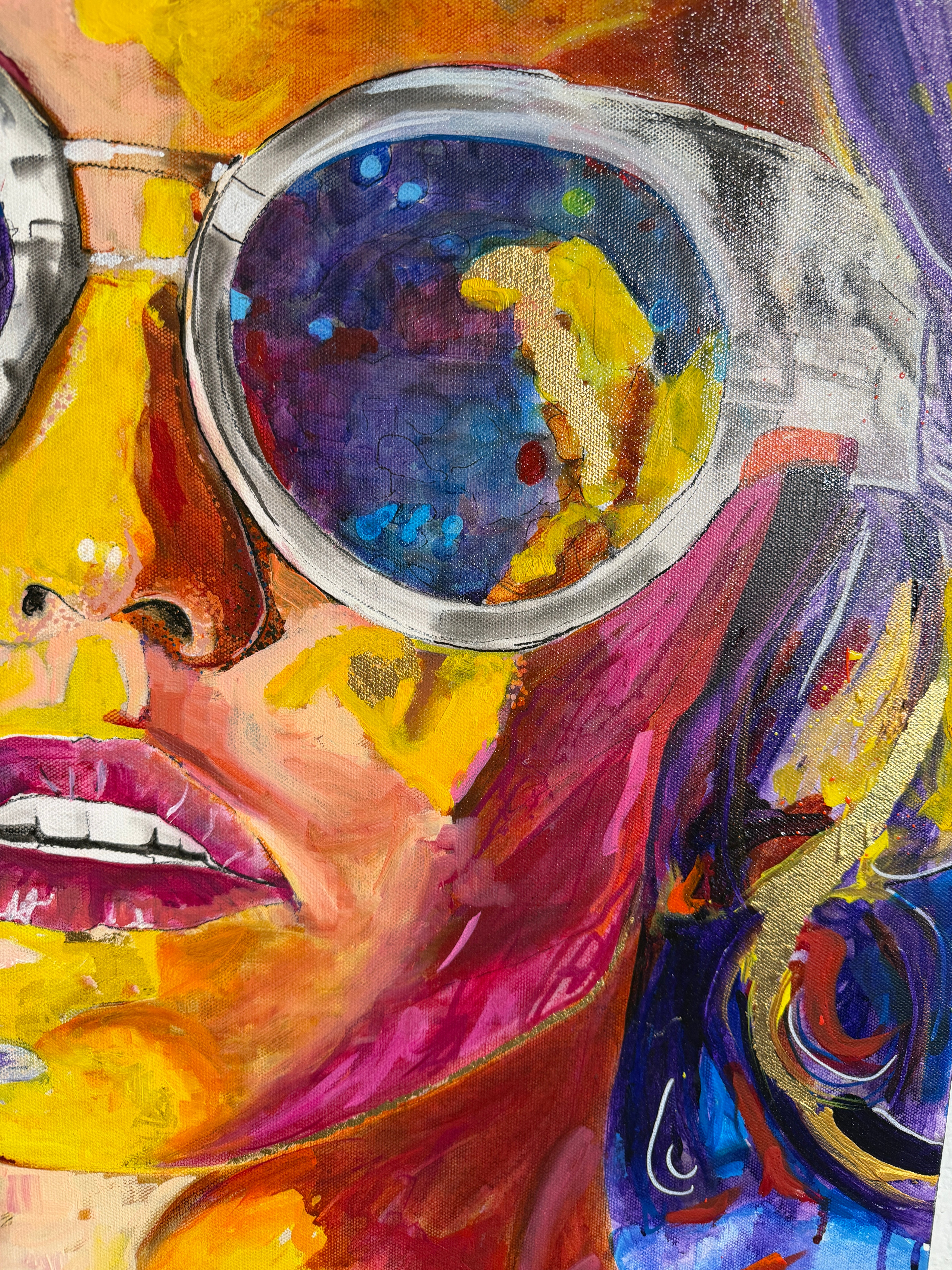 "Lenses of Opportunity" 24x36 inches, Mixed Media Acrylic and Oil Painting