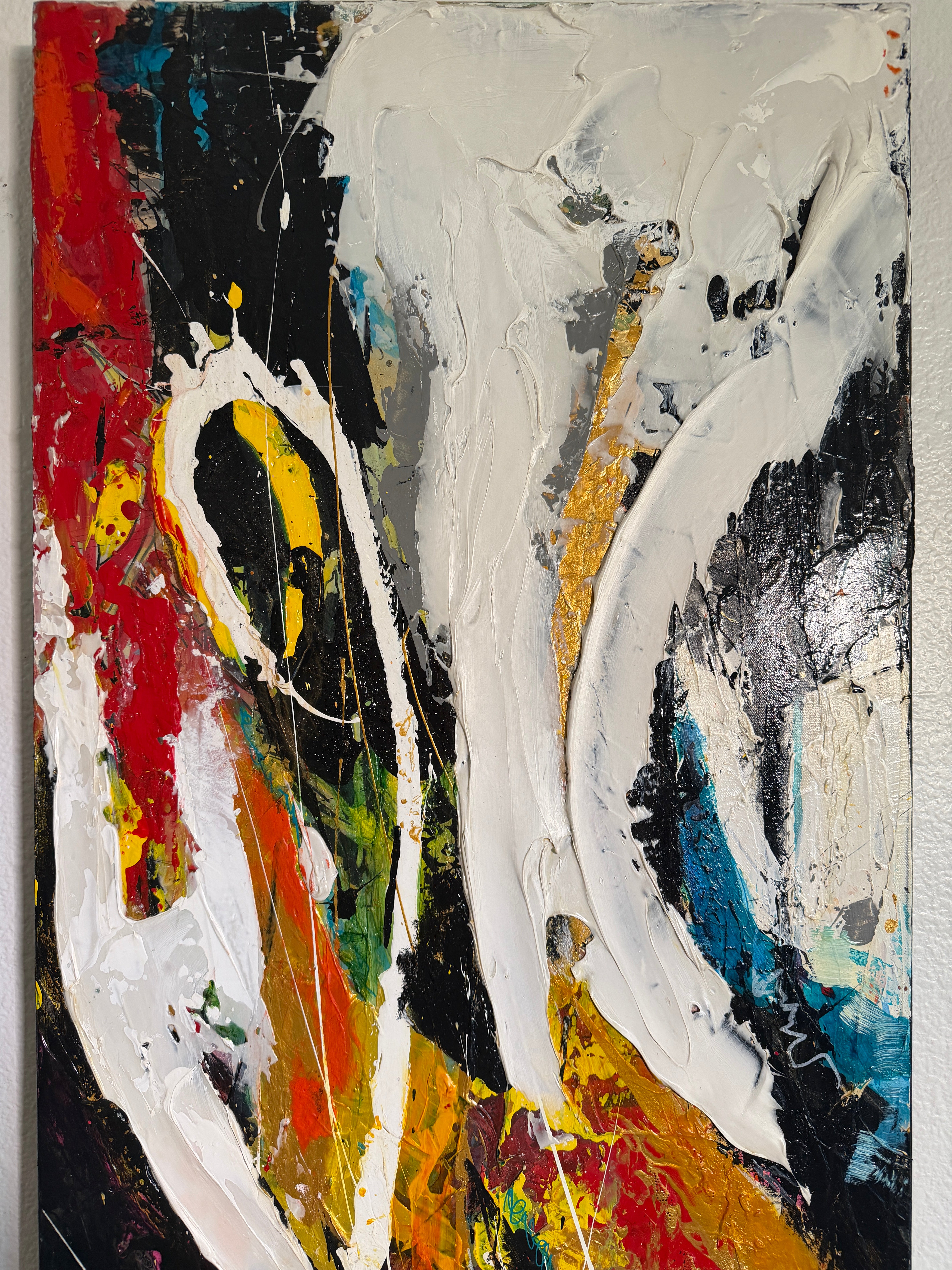 "Bliss" 60x20 inches, Mixed Media Acrylic and Oil Painting