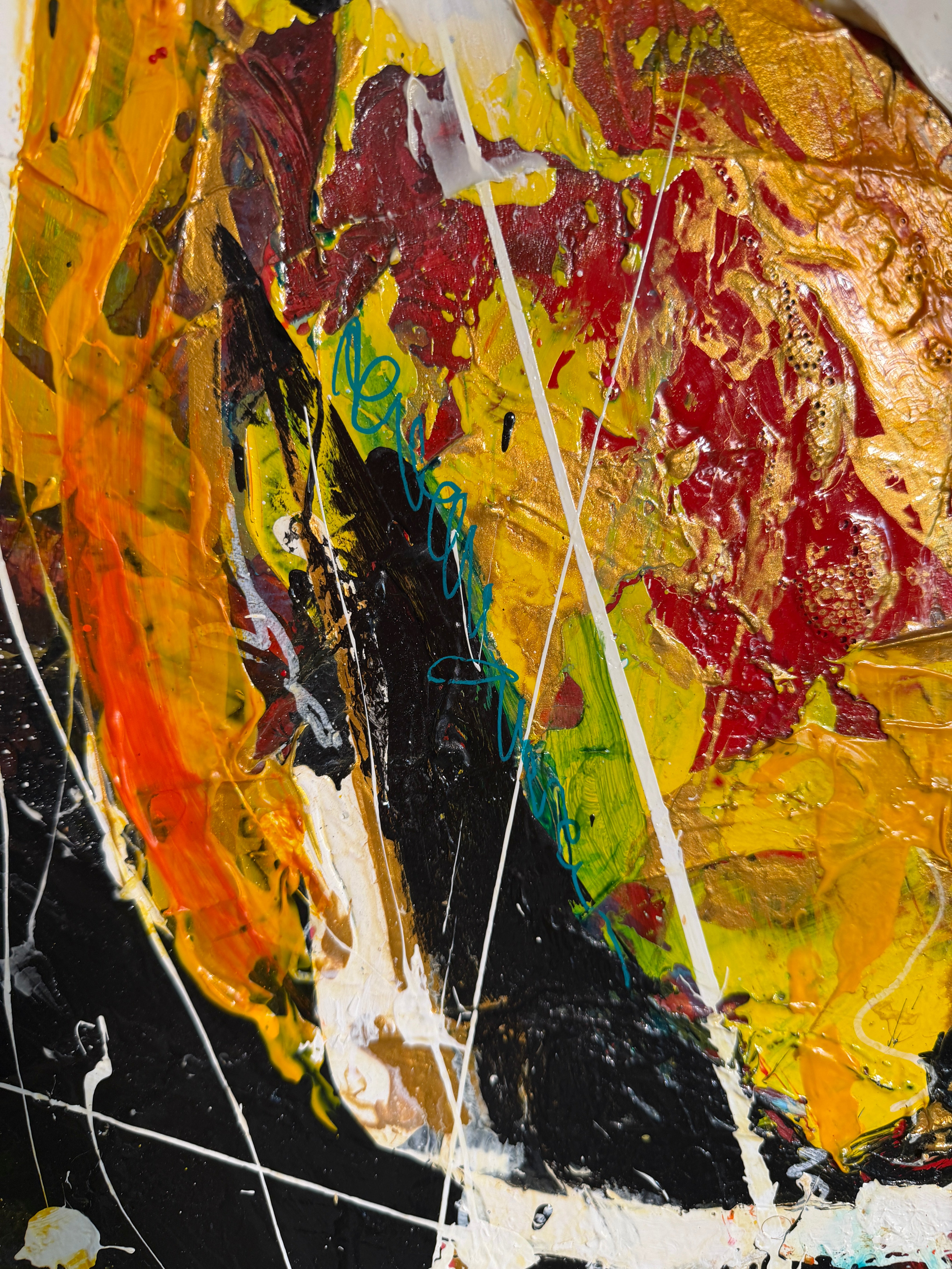"Bliss" 60x20 inches, Mixed Media Acrylic and Oil Painting
