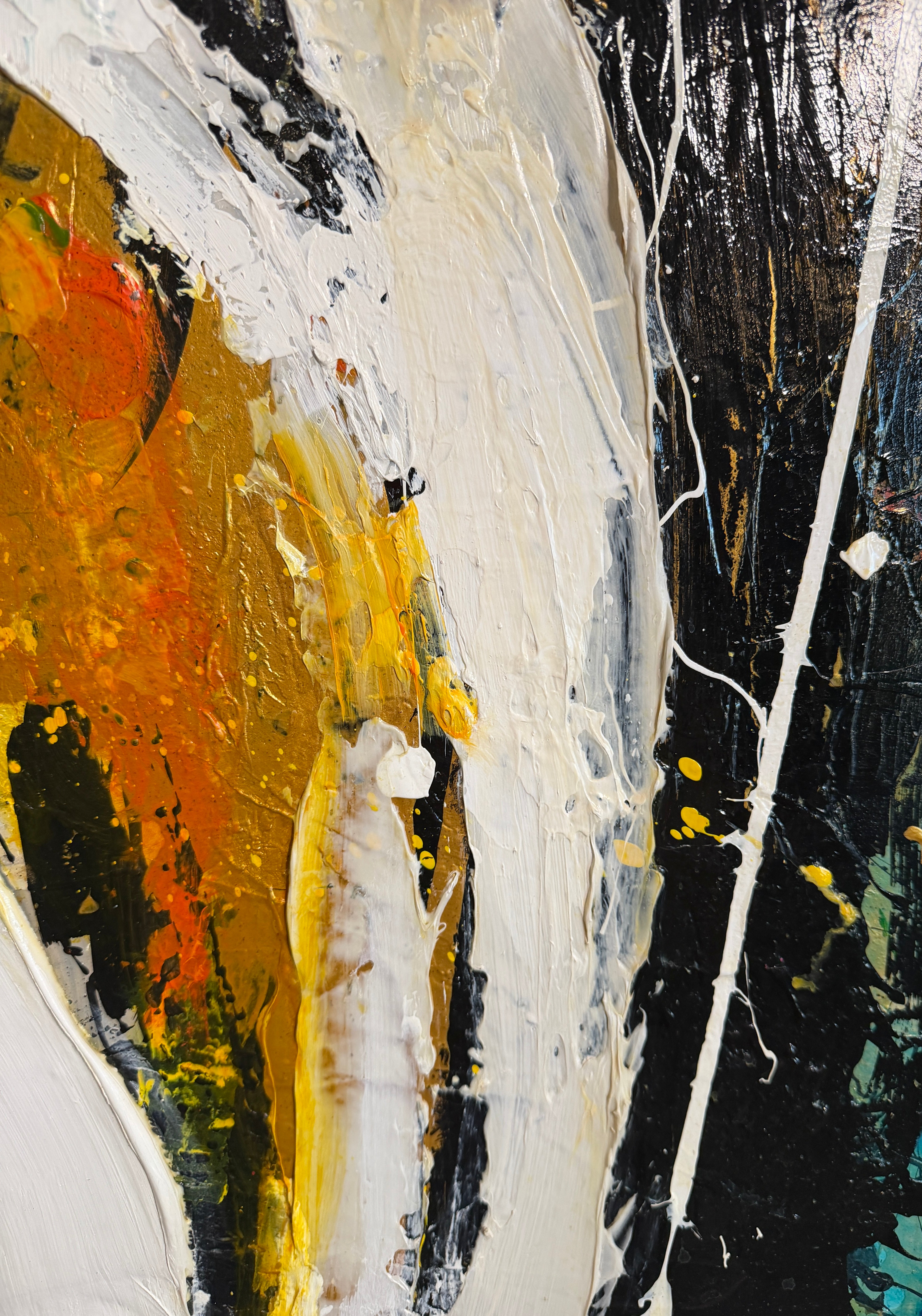 "Bliss" 60x20 inches, Mixed Media Acrylic and Oil Painting