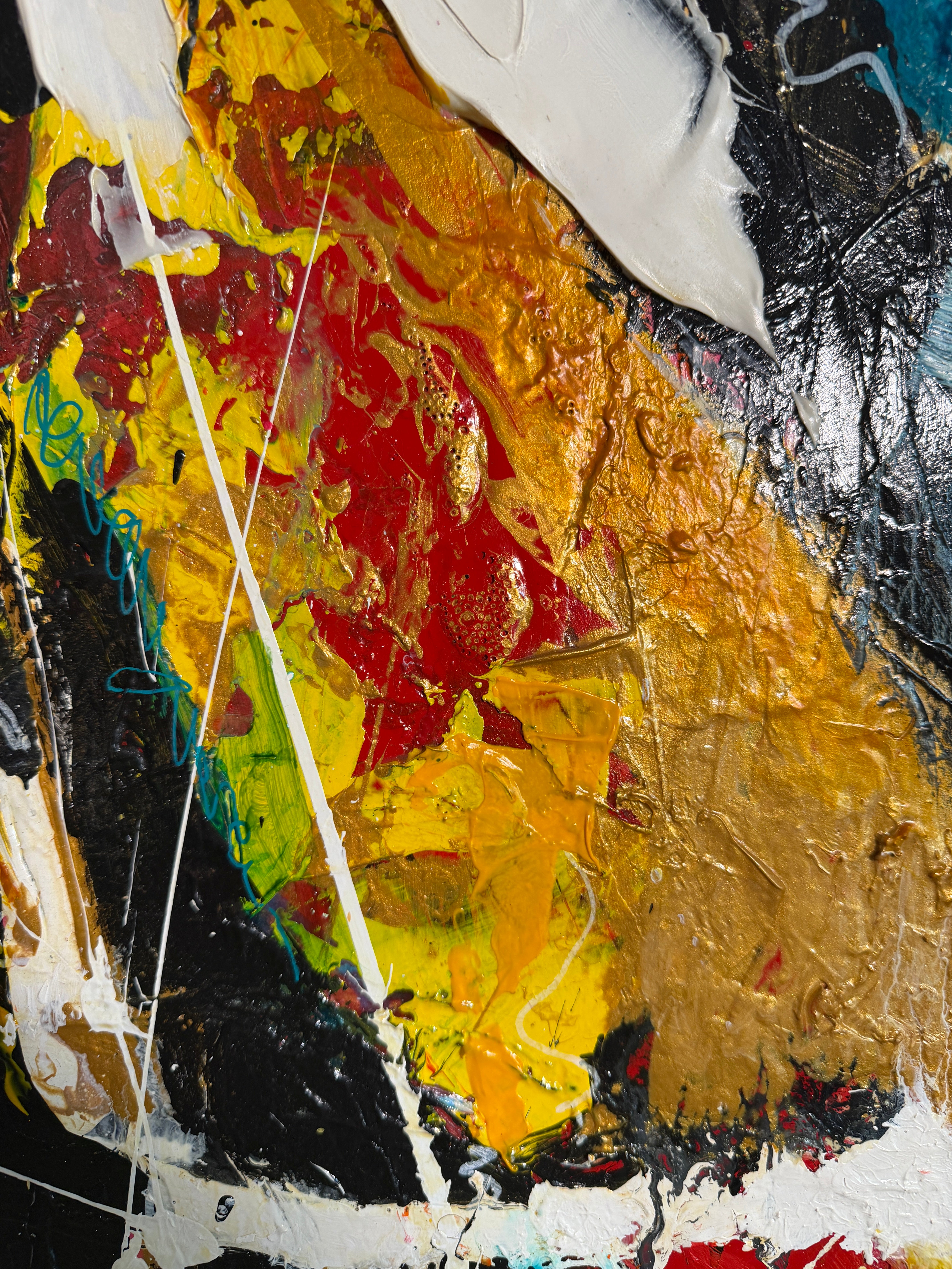 "Bliss" 60x20 inches, Mixed Media Acrylic and Oil Painting